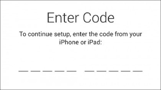 Enter the code shown in the previous section on your Android phone