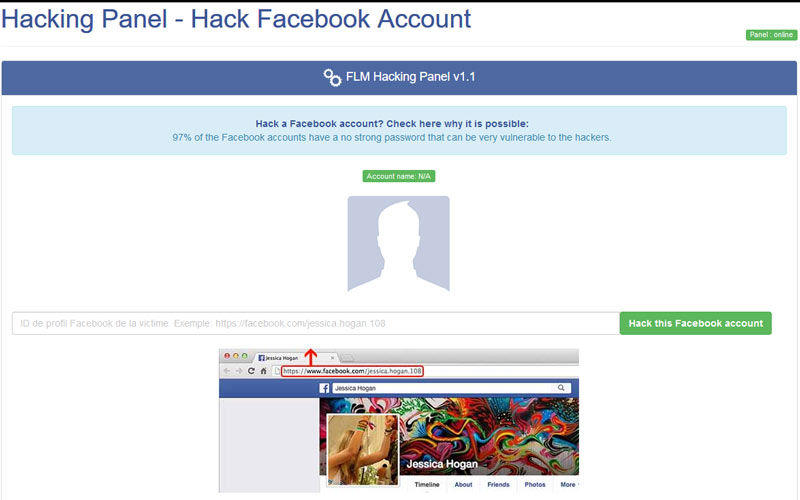 Hack Facebook hack with FaceGeek website
