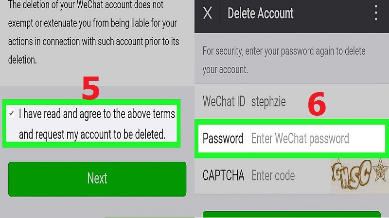 delete wechat account 