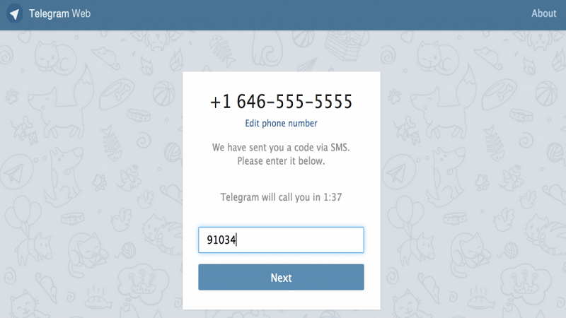 کد پنج رقمی تلگرام