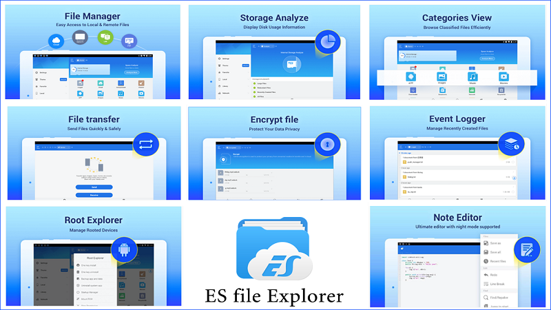 امکانات برنامه ES File Explore