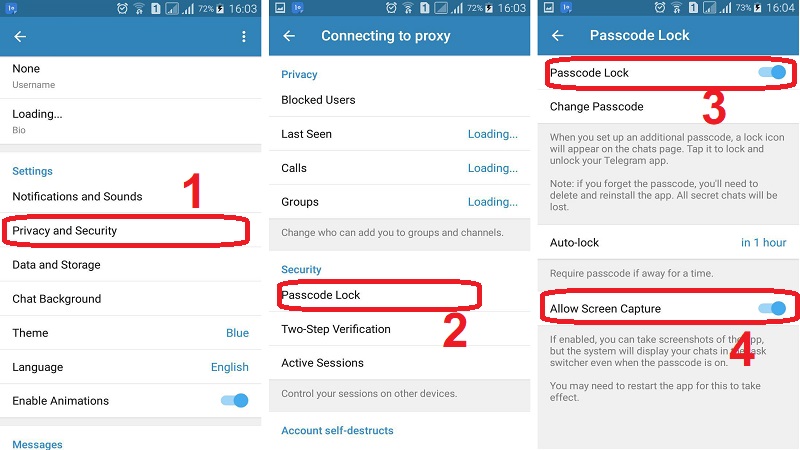 Enable Telegram Screenshots