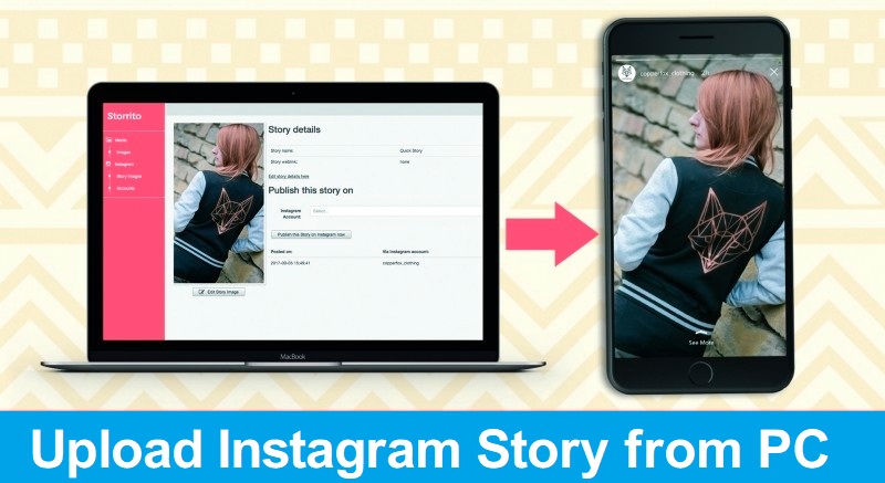 How to upload Instagram story from PC