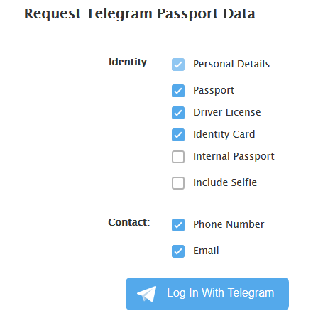 مدارک پاسپورت تلگرام