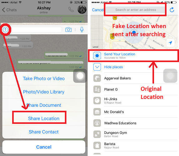 Send Fake Location in iPhone