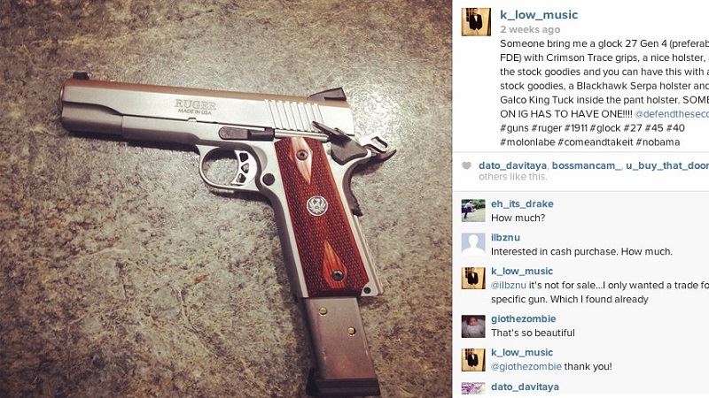 فروش اسلحه در اینستاگرام