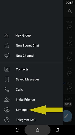 تنظیمات تلگرام
