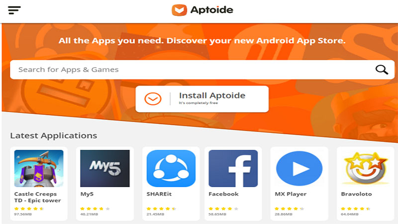 Aptoide از بهترین سایت های دانلود اندروید