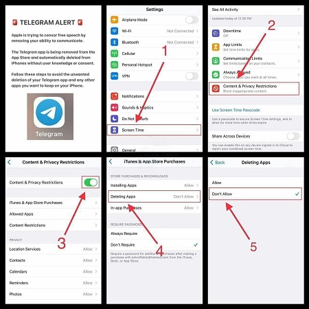 جلوگیری از حذف تلگرام در آیفون